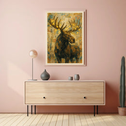 Illuminated Moose Poster