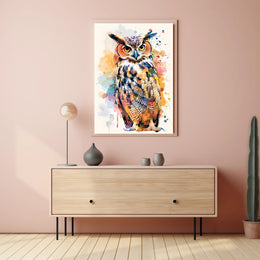 Vibrant Owl Art Poster