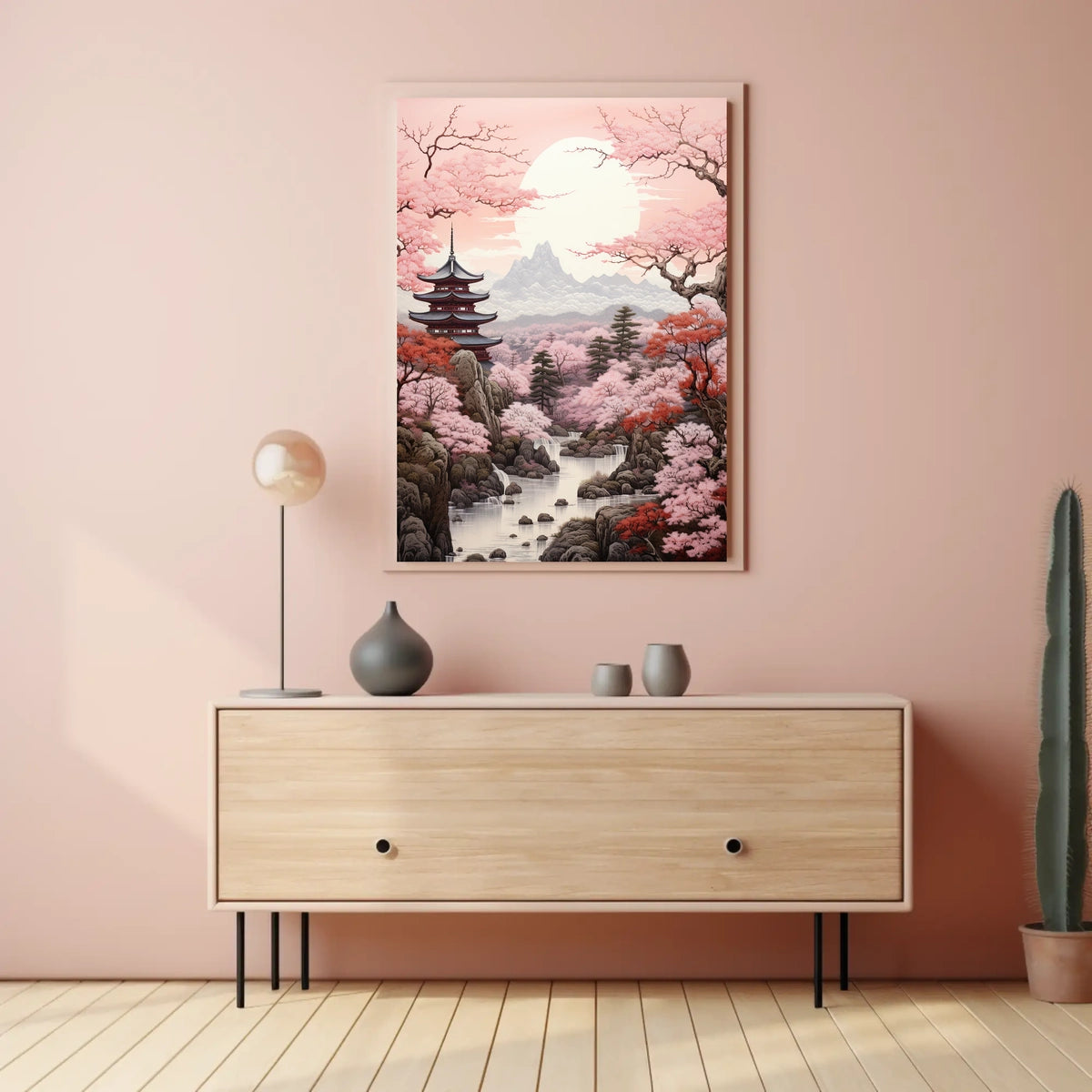 Serene Japanese Cherry Blossoms Travel Poster