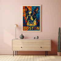 Boston Terrier Mosaic Poster