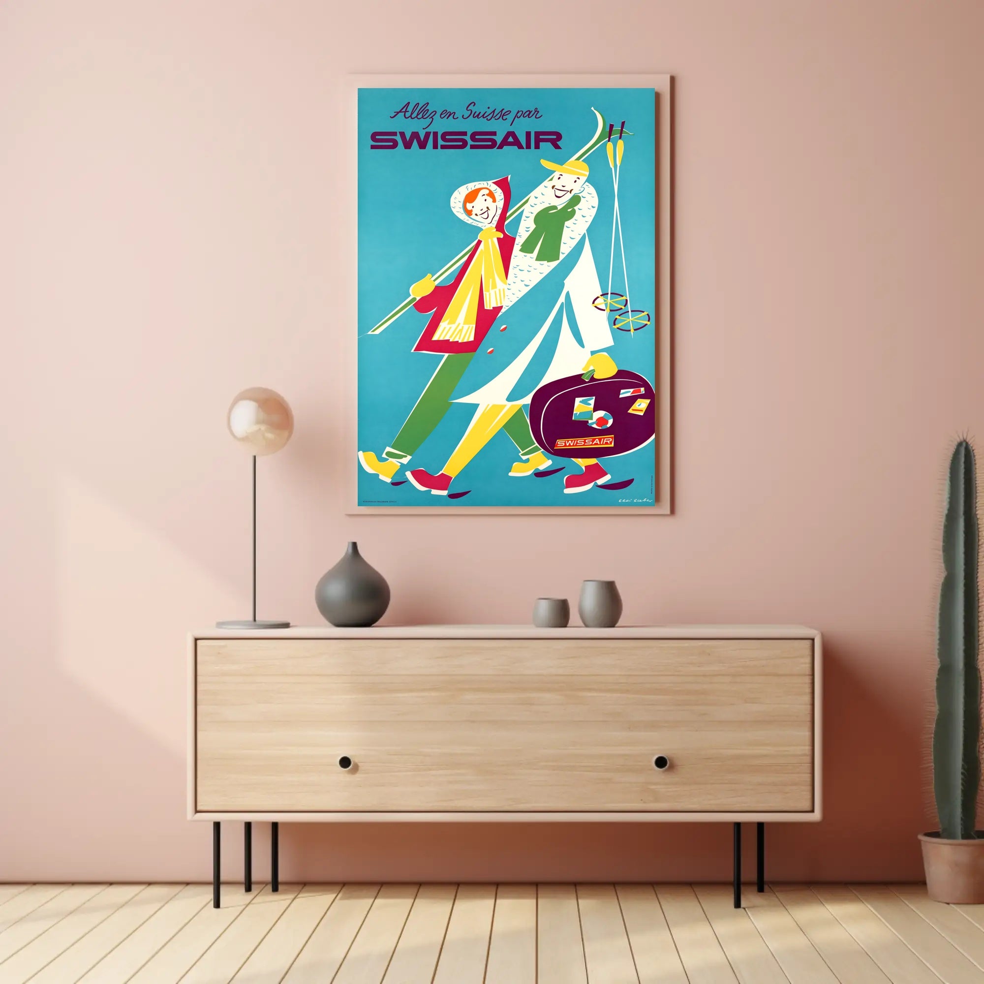 Travel to Switzerland with Swissair Poster PosterGoat