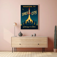 Houston Space Shuttle Launch Poster Space or Astronomy Poster