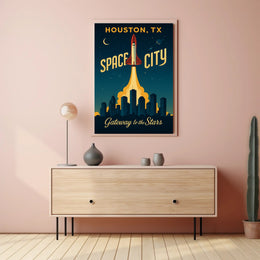 Houston Space Shuttle Launch Poster Space or Astronomy Poster