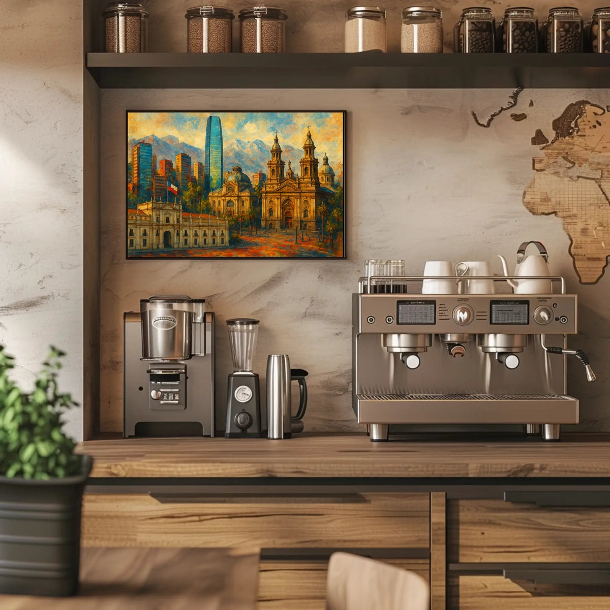 Vibrant Cityscape of Santiago Poster