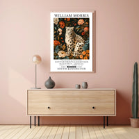 Majestic Leopard Floral William Morris Artistic Poster