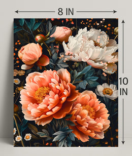 Blossoming Garden Peonies Artistic Poster