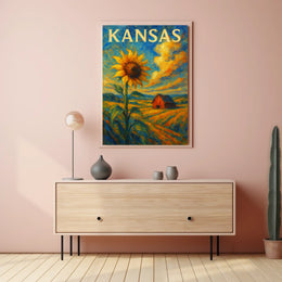 Kansas Sunflower Fields Poster