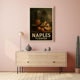 Tropical Essence Of Naples Poster Coastal Wall Art Decor