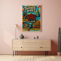 Buenos Aires Highlights Vintage Poster Print PosterGoat