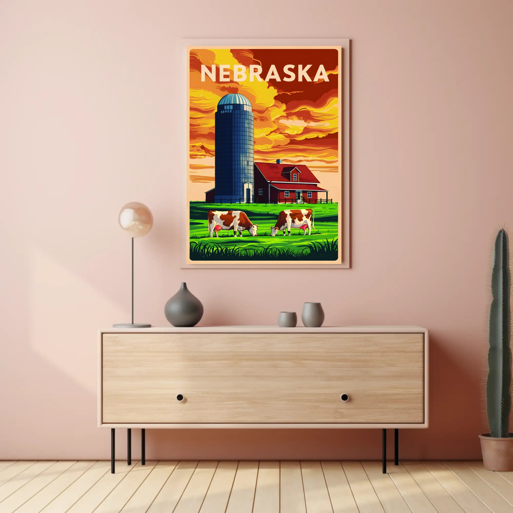 Nebraska Farm Scene Poster
