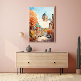 Quaint Architectural Charm in Historic Fall Setting - Travel Poster