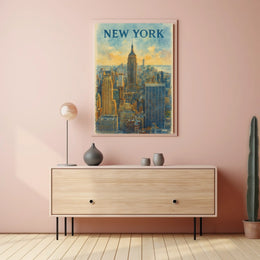 New York Water Color Poster