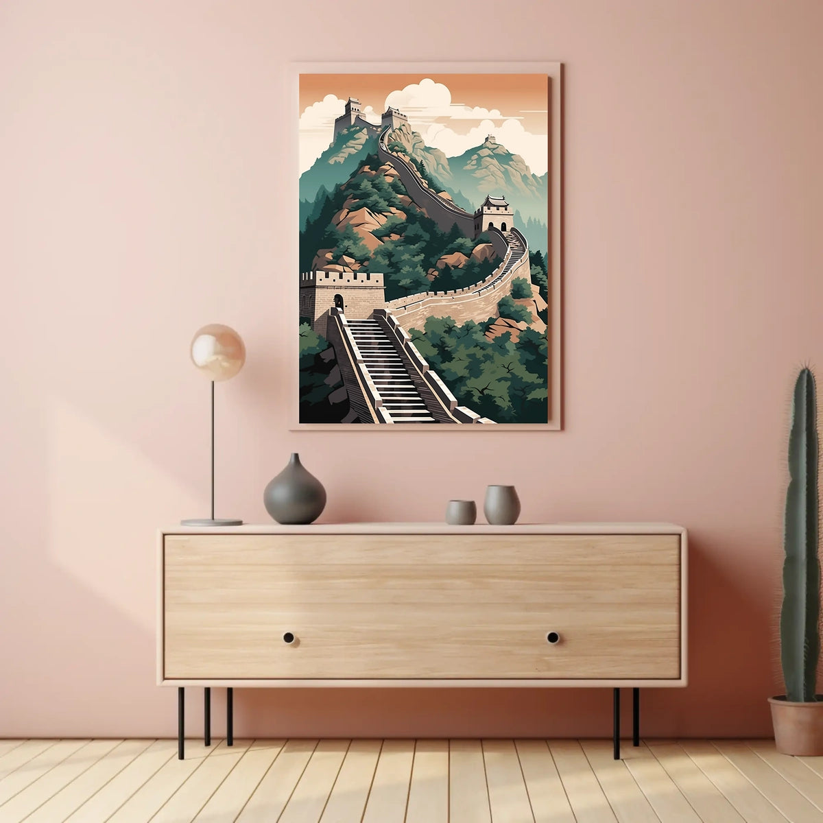 Majestic View of China's Great Wall Cultural Heritage Poster