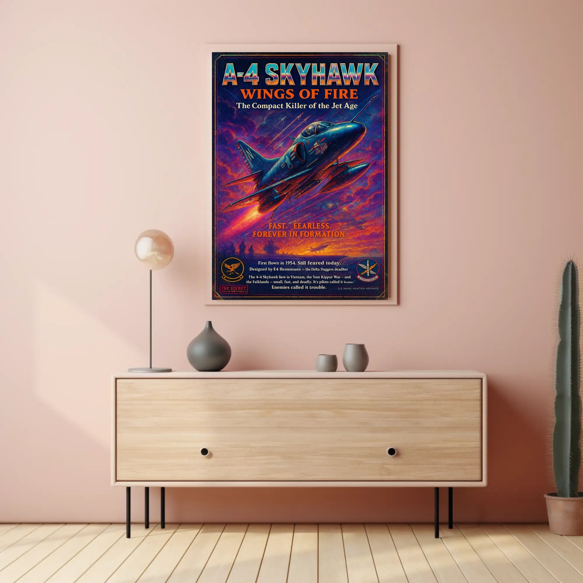 A-4 Skyhawk Jet: Vintage Military Aviation Poster