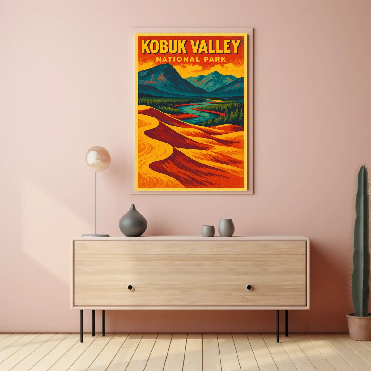 Kobuk Valley National Park Landscape Retro Art Deco Poster
