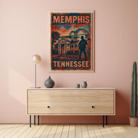Memphis Cityscape Vintage Travel Poster