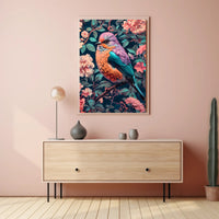 Vibrant Bird In Bloom William Morris Art Poster