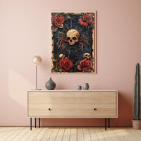 Skull with Spider Legs Gothic Abstract, Artistic Poster