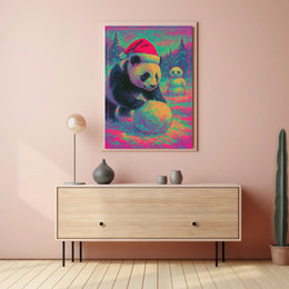Festive Panda Wonderland Poster