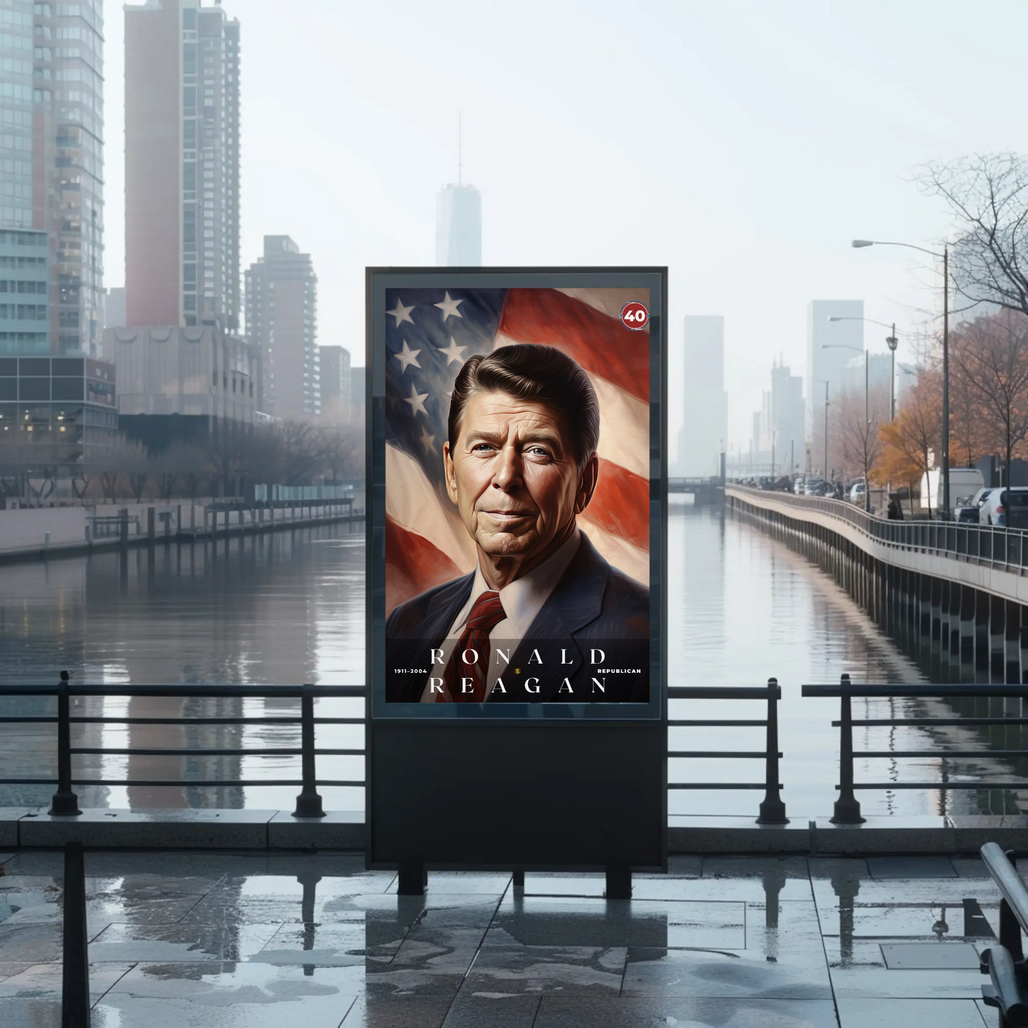 Ronald Reagan 40th President Of The United States Portrait