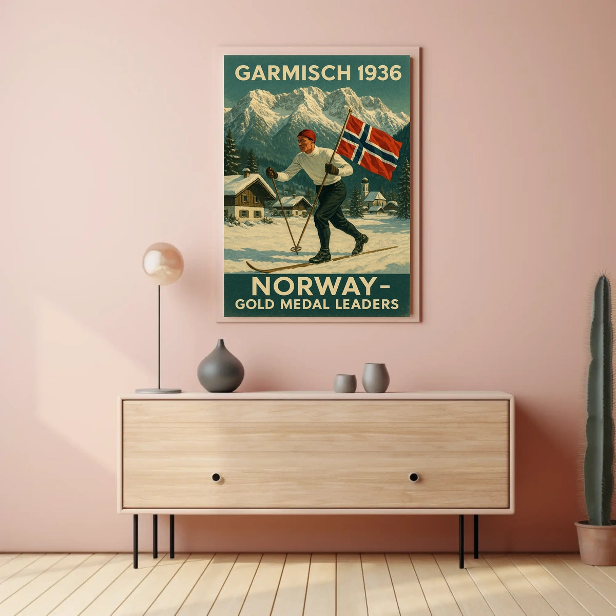 Garmisch 1936 Norway Gold Medal Poster