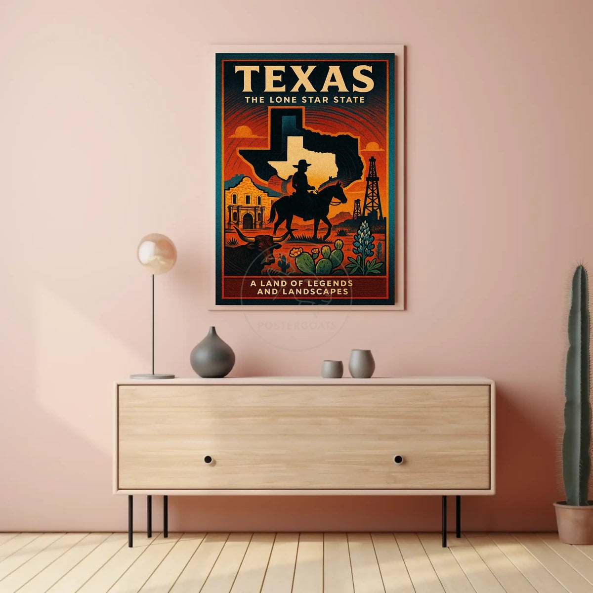 Texas Heritage: Vintage Cowboy and Landscape Cultural Poster