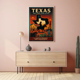 Texas Heritage: Vintage Cowboy and Landscape Cultural Poster