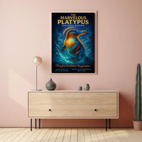 Platypus Wonders: Vibrant Creature Celebration Animal Poster