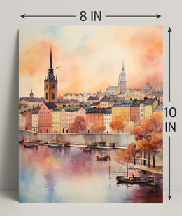 Serene Cityscape At Sunset Poster