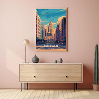 Buffalo Art Deco Urban Cityscape Poster Modern Wall Art