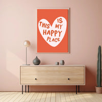 Heart-Shaped Happy Place Motivational or Quote Poster PosterGoat