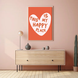 Heart-Shaped Happy Place Motivational or Quote Poster PosterGoat