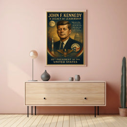 JFK Legacy Patriotic Leadership Vintage Art Poster