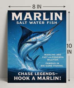 Marlin Saltwater Adventure Poster PosterGoat