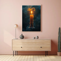 Ethereal Candlelight: Photorealistic Serenity Art Poster PosterGoat