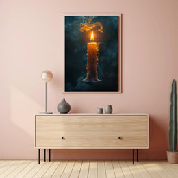 Ethereal Candlelight: Photorealistic Serenity Art Poster PosterGoat