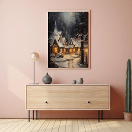 Winter Wonderland Cottage Poster