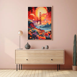 Golden Gate Bridge Dreamscape Surrealism Abstract or Artistic Poster