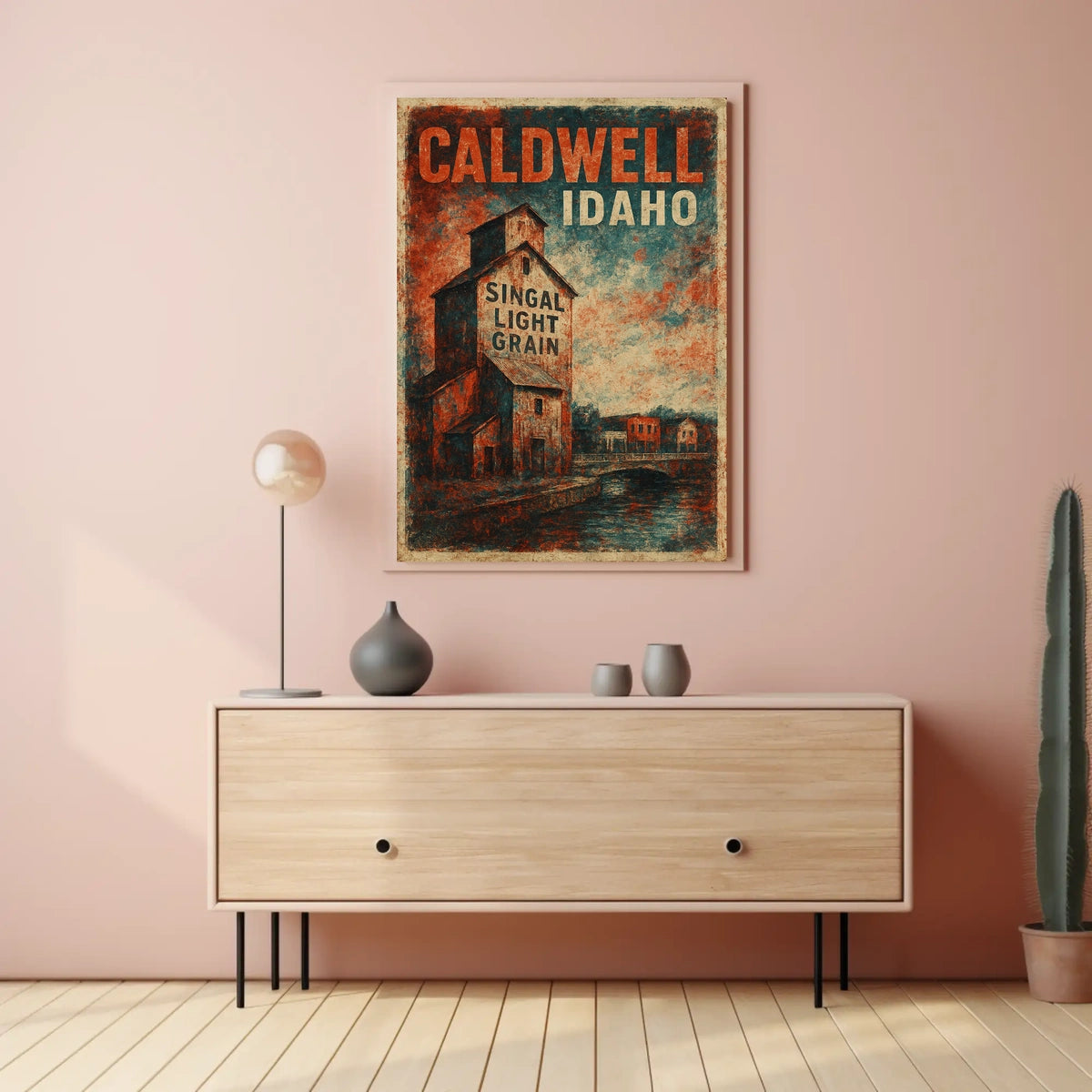 Caldwell, Idaho Singal Light Grain Poster
