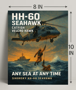 HH60 Seahawk  Any Sea at Any Time Poster PosterGoat