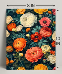Floral Harmony in Modern Vintage Artistic Poster