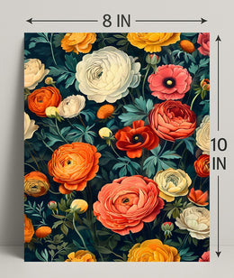 Floral Harmony in Modern Vintage Artistic Poster