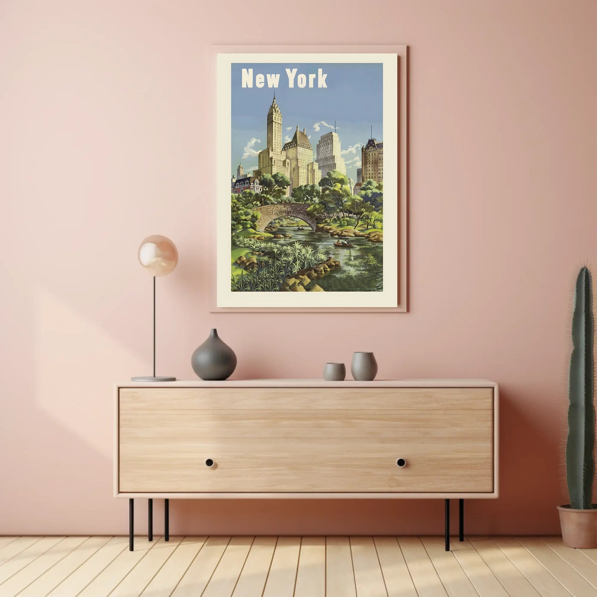 New York City Urban Cityscape Poster Vintage Wall Art