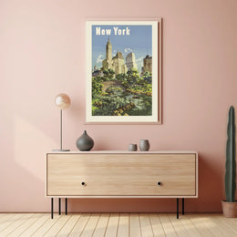 New York City Urban Cityscape Poster Vintage Wall Art