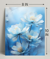 Serene Blue Blossoms Poster