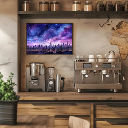 Starry Cityscape Poster