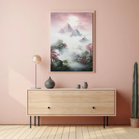Serene Mountain Landscape in Timeless Artistic Poster