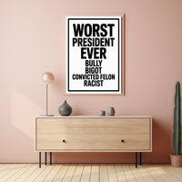 Bold Critique of American Leadership Political or Propaganda Poster