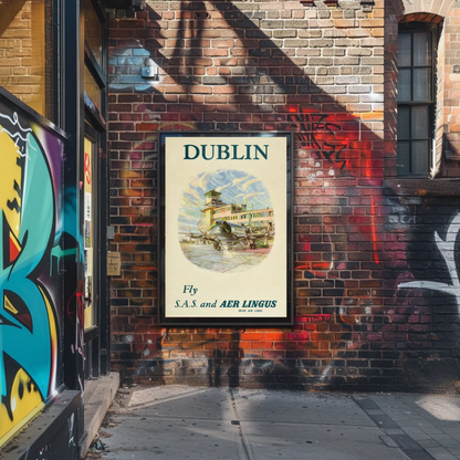 Vintage Poster - Dublin Aer Lingus Airport