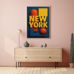 New York Abstract Design Poster Cityscape Wall Art Decor